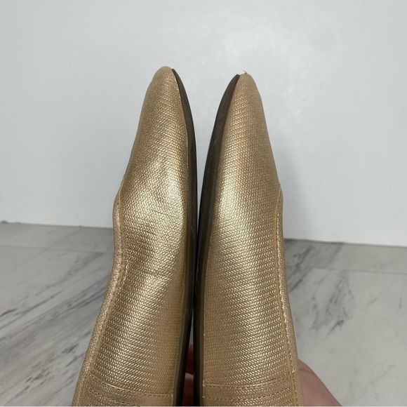 Vionic Orinda Gold Leather Square Toe Ballet Flat 9 1/2 - Picture 5 of 13